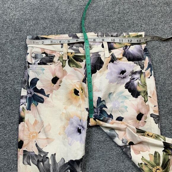 7 For All Mankind Pants Womens 25 Multi Floral Starlight Ankle Skinny Jeans - Picture 4 of 10